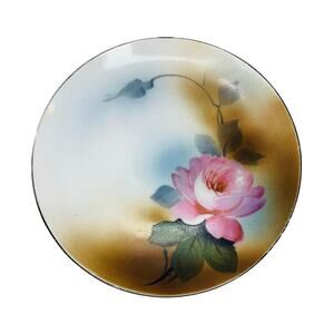 Chikaramachi Tea Saucer Rose Plate Vintage Japan Decorative Handpainted 6" Small
